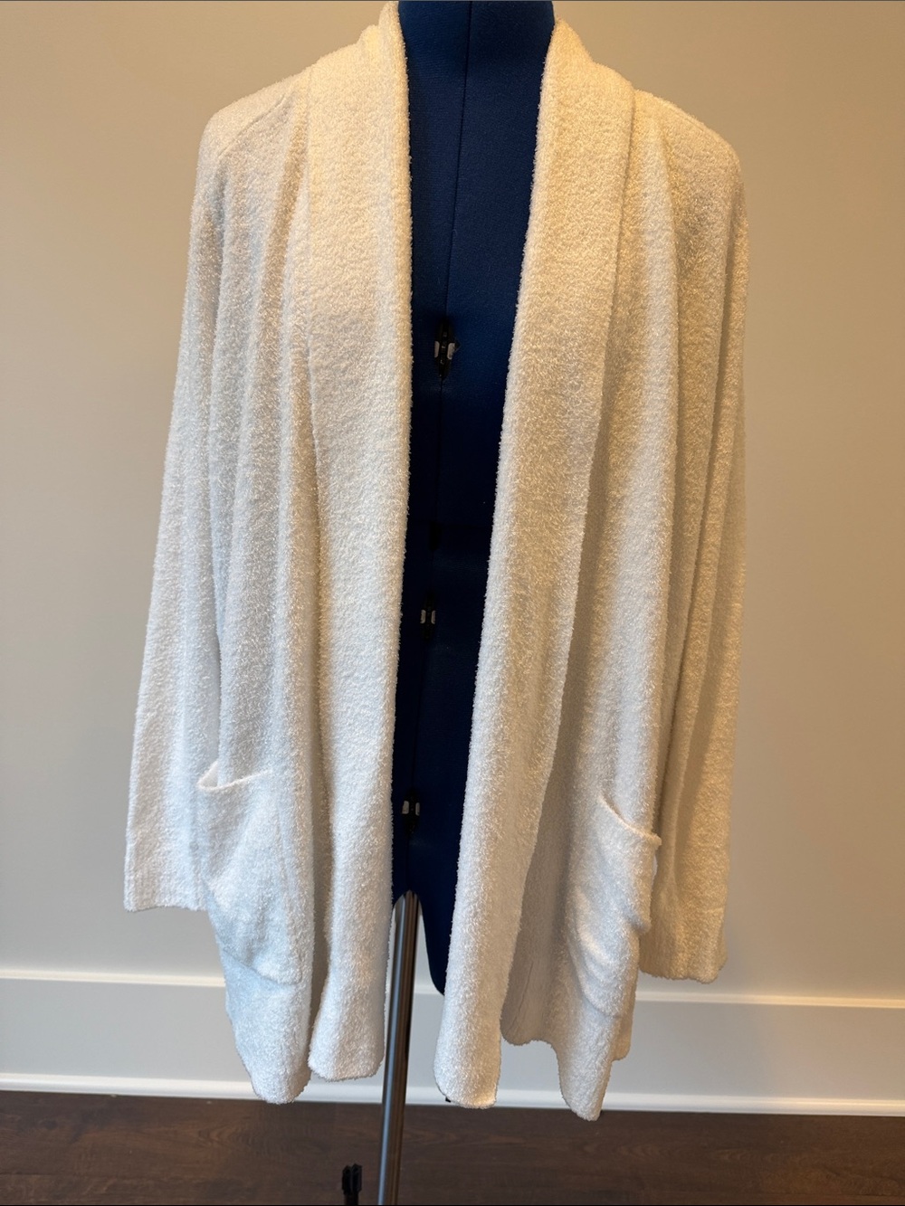 Barefoot Dreams Ivory Open-Front Plush Cardigan